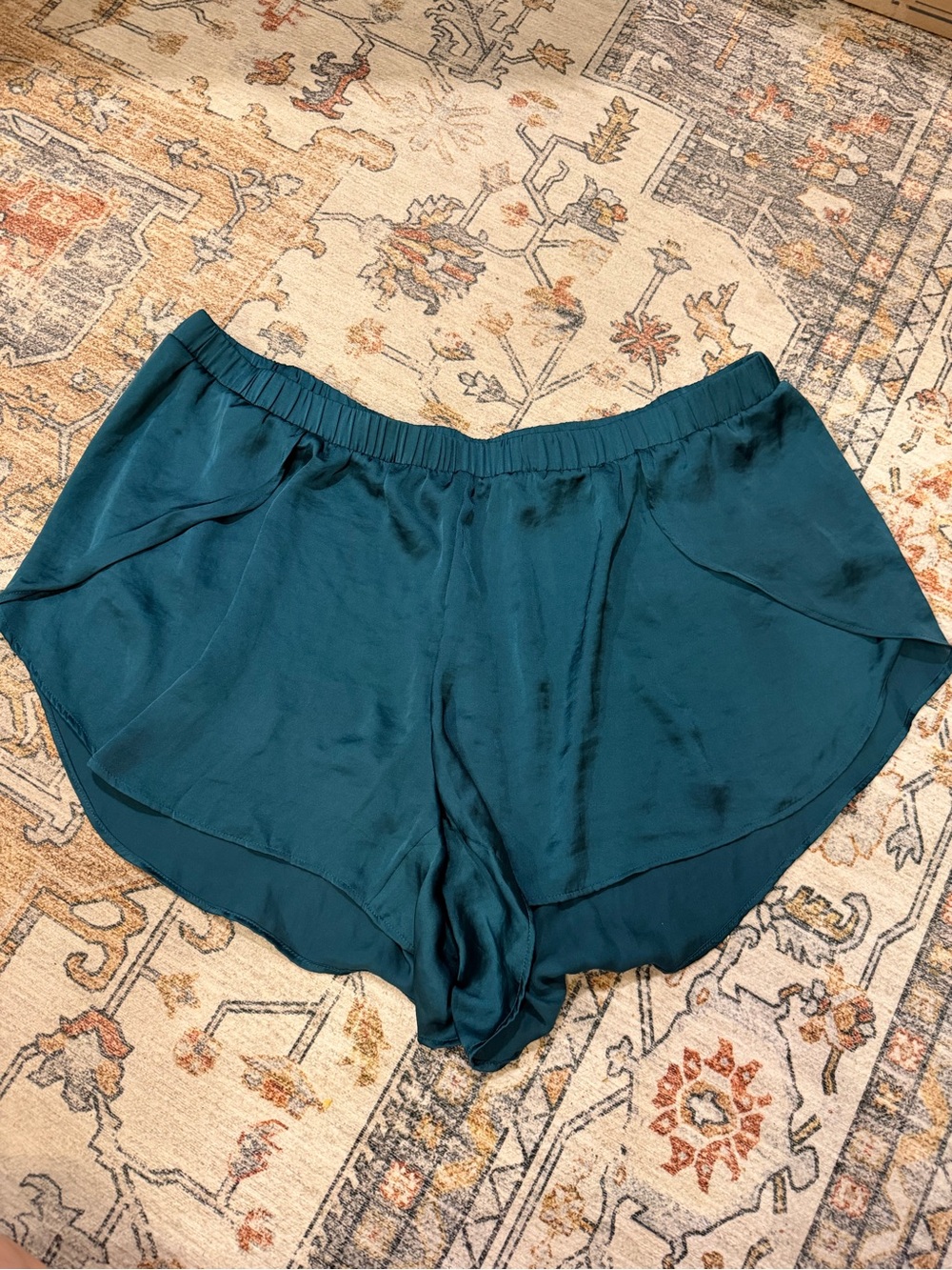 Adore Me Teal Satin Pajama Tap Shorts Size 2X Plus